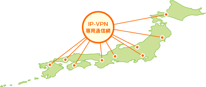 IP-VPNで全国に広がる